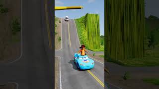 Amazing amp Strange Cars Going Down VS GIANT Spinning Cartoon Hammer BeamNGdrive [upl. by Jit]