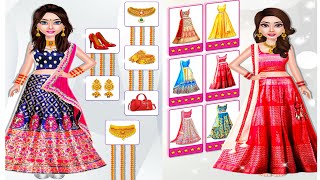 challenging wedding dress jewellery makeup video and fashion dress up model Bollywood fashion show [upl. by Tevis586]