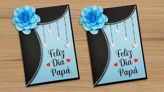 💙Tarjeta linda para papá 💙 Hazlo para el día del padre  Father´s day card  Especial para papá [upl. by Esorlatsyrc]