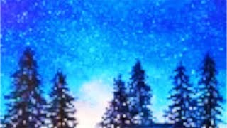 Starry Night watercolor painting tutorial fast and easy step by step for beginners [upl. by Anovahs728]