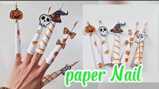 DIY paper Nail Halloween Nail [upl. by Cary]