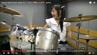 Canon Rock Drum cover JUNNA カノンロック叩いてみた [upl. by Oidale]