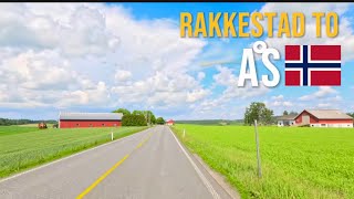 Driving in Norway 🇳🇴 from Rakkestad to Ås in June 2024 [upl. by Ymmik]