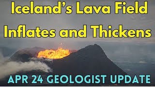 Iceland Eruption Continues to Thicken Lava Field Geologist Analysis [upl. by Odelle]