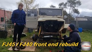 S2EP53  FJ40  FJ45 Front end rebuild  Steering tie rods Brakes steering damper and Bearings [upl. by Payton861]