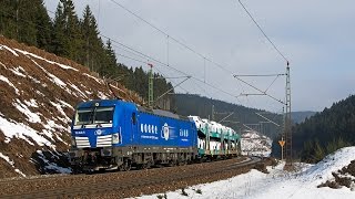 Güterverkehr auf der Frankenwaldbahn  EGP Autozug CNL Schrottzug EVB Holzzug uvm [upl. by Yelkao681]