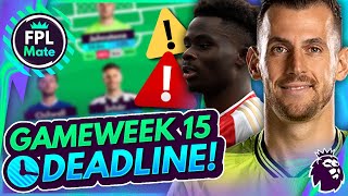 FPL GW15 DEADLINE STREAM  EARLY TEAM NEWS amp INJURIES  Gameweek 15 Fantasy Premier League 202324 [upl. by Wallache682]