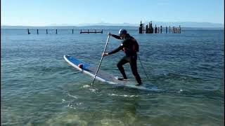 Learn how to do the stand up paddle board pivot turn also called the buoy and step back turn [upl. by Shelman872]