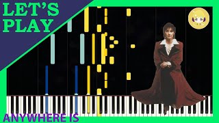 Anywhere Is by Enya Synthesia Piano Tutorial  Lets Play [upl. by Nairehs]