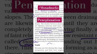 Monadnocks Peneplain  Davis Cycle of erosion upsc shorts viral [upl. by Alarick]