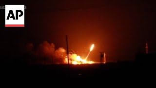 Video captures several explosions at Syrian army base near Qamishli airport [upl. by Dalis291]