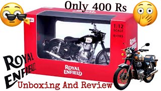 quotMaisto Royal Enfield Classic 500 Diecast Model Bike 112 Scale  Black  Toy Unboxing amp Reviewquot [upl. by Nitsrik]