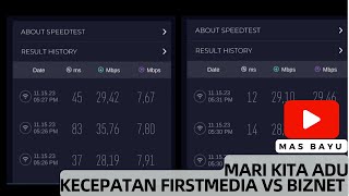 Tes Kecepatan Biznet VS Firstmedia [upl. by Noraa]