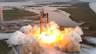 Blastoff SpaceX Starship launches on 5th flight nails chopsticks booster catch [upl. by Merri]