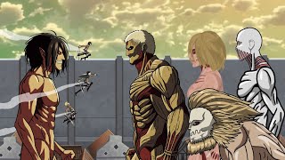 Eren Levi Mikasa Armin vs Armored Titan Female Titan Jaw Titan Warhammer TitanAttack on Titan [upl. by Goldsmith797]