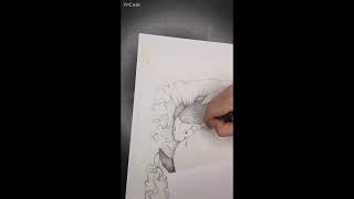 Koi amp YinYang Tattoo Design  Timelapse [upl. by Gasper645]