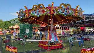 Kids Mini Swings Funfair Ride Frimley Lodge Park Camberley UK 🇬🇧 [upl. by Heller]