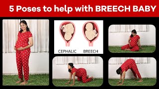 5 Poses to help with Breech Baby rosifit babyontheway babyshorts pregnancytips pregnancycare [upl. by Acenahs]