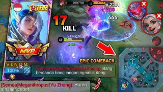 HARDGAME🔥CARA MAIN LESLEY KETIKA POSISI KALAH SAMPAI MENANG  LESLEY BEST BUILD 2024 [upl. by Nyrem]