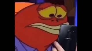 spongebob fish looking down at phone sad [upl. by Adiahs]