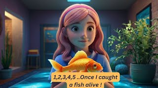 1 2 3 4 5  Once I Caught a Fish Alive  Fun Kids Song 🐟🎵 NurseryRhymesKidsSongs [upl. by Adnilemre]