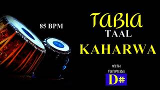 KAHARWA TAAL 8 BEATS । TABLA TAAL LOOP WITH TANPURA । SCALE  D [upl. by Otrebire408]