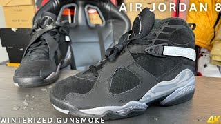 Air Jordan 8 Winterized Gunsmoke On Feet Review [upl. by Amzaj638]