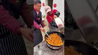 Stirfried sugar syrup to make silken sweet potatoes [upl. by Ajnot]