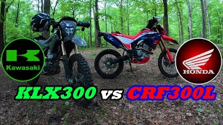 2024 Honda CRF300L vs Kawasaki KLX300 Dual Sport Trail Comparison [upl. by Tulley968]