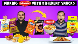 Preparing Maggi Noodles With Different Snacks  Food Challenge  Viwa Food World [upl. by Rimat]