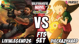 UMVC3 Parsec FT5 Set  livinlegend26 VS DieCrazyHard [upl. by Nihhi]