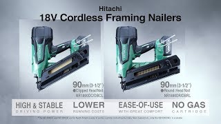 Hitachi®  NR1890DBCL  Framing Nailer [upl. by Aihsein]