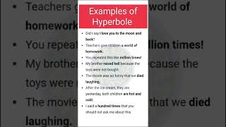 Hyperbole  Examples of Hyperbole  shorts theeducationalspan figureofspeech [upl. by Aselehc]