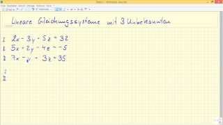 Lineare Gleichungssysteme mit 3 Unbekannten [upl. by Millhon]