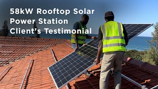 58kW Rooftop Solar Power Station  Clients Testimonial  Blue Ocean Resort South Africa [upl. by Jarlen]