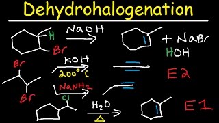 Dehydrohalogenation of Alkyl Halides Reaction Mechanism  E1 amp E2 [upl. by Pietje]