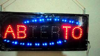 Letrero LED ABIERTO [upl. by Hanikas145]