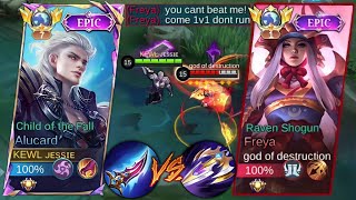 GLOBAL ALUCARD VS TOP GLOBAL FREYA TRASHTALKER🔥  WHO IS THE STRONGEST HERO FOR 1V1  BEST BUILD [upl. by Bruckner]