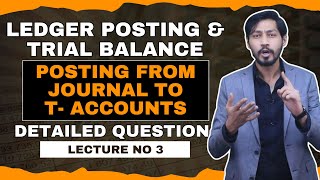 3 Ledger Posting  Posting From Journal To TAccounts  Ledger Posting and Trial Balance [upl. by Soo]