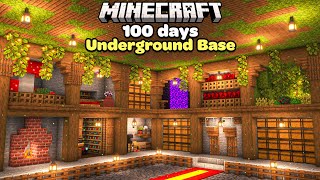 I Spent 100 Days Building a Cozy Underground Base in Minecraft [upl. by Nosreip]