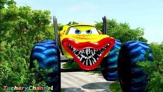 Epic Escape Lightning Mcqueen 🆚 Super Giant Mutant Cars Scary Eater  Coffin Dance Song Cover [upl. by Fry]