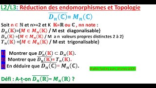 Lensemble des matrices diagonalisable sur C est dense dans MnC [upl. by Melmon]