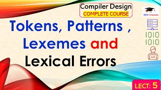 L5 Tokens Patterns  Lexemes and Lexical Errors  Compiler DesignCD Lectures in Hindi [upl. by Barlow]