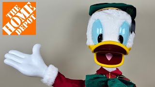 Disney Donald Duck Animatronic 2024 Home Depot Unboxing amp Demo [upl. by Tlok]