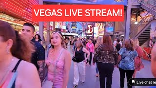 Las Vegas LIVE NOW Fremont Street Vegas Live Stream 106F heat 🥵 [upl. by Davin]