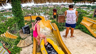 Jungle Rafting WaterSlide at Caribe Bay Jesolo [upl. by Nauwtna]