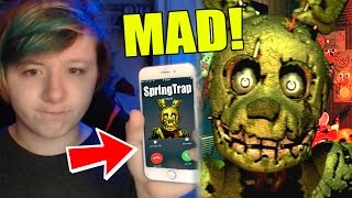 CALLING FNAF FREDDY FAZBEARS PIZZA WORKED amp SPRINGTRAP ANSWERS GONE WRONG HE HATES ME [upl. by Ahsiekat]