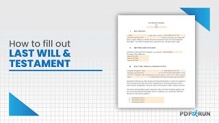 How to Make and Fill Out A Last Will and Testament Online  PDFRun [upl. by Alicec300]