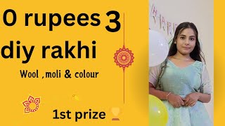 0 rupees ka diy rakhi 3min me 3 rakhi  Bina kharch ka easy diy rakhi 3 minute 3 rakhidiy rakhi [upl. by Claudina]