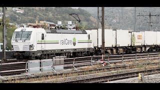 railCare 476 457 mit Coop Güterzug in Brig [upl. by Osnola118]